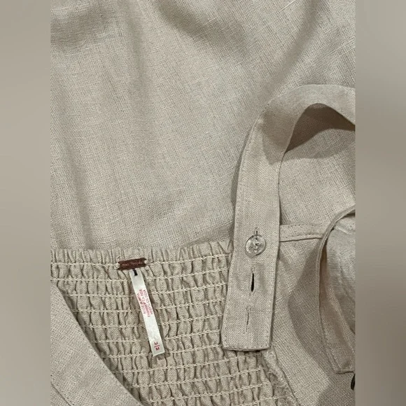 NWOT Free People What A Breeze Asymmetrical Hem Maxi Dress Button Down Boho SZ M - Picture 14 of 16